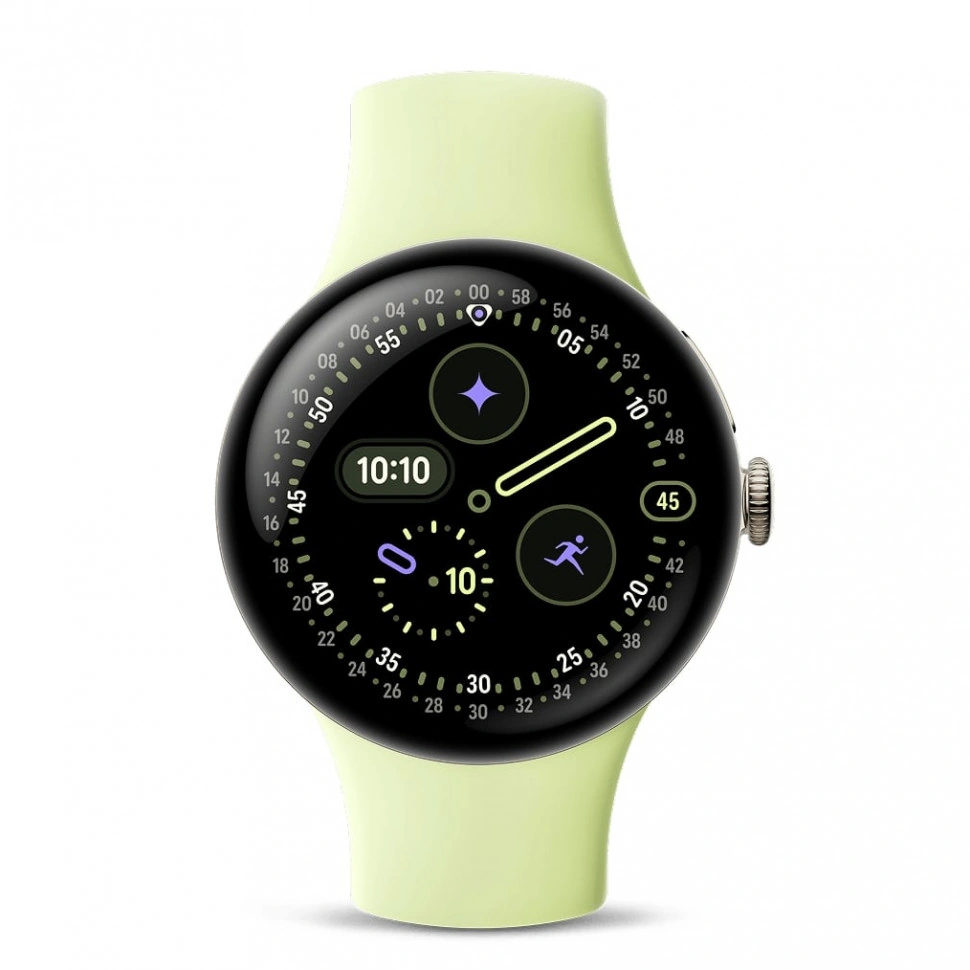 pixel watch 4 41 wi-fi polished champagne gold/lemongrass active band pixel watch 4 41 wi-fi polished champagne gold/lemongrass active band