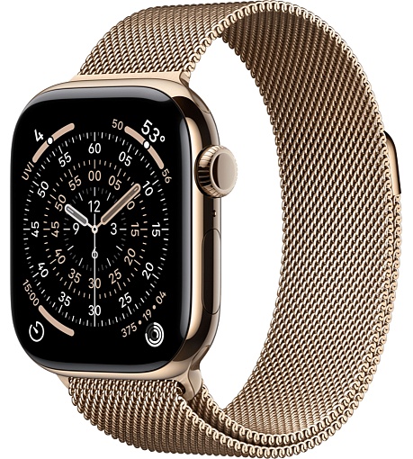 умные часы apple watch s11 46mm gold titanium case with milanese loop gold m/l