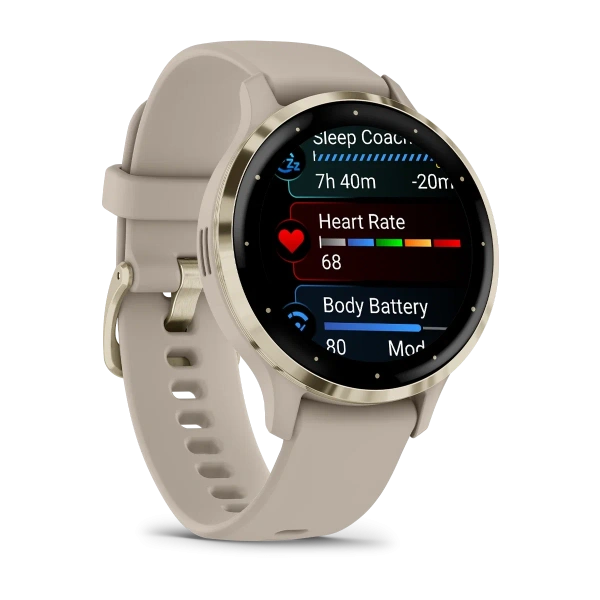 умные часы watch garmin venu 3s french gray leather band 010-02785-55