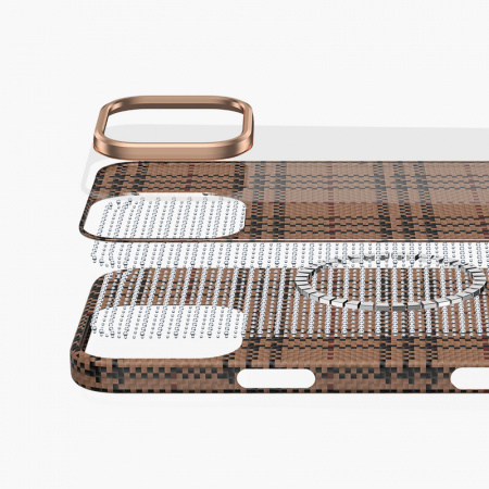 Чехол iPhone 16 Keephone Kevilar Scots Magsafe Case Desert Titanium