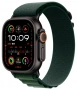 умные часы apple watch ultra 2 (2024) 49 black titanium case with m dark green alpine loop