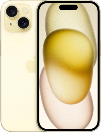 смартфон apple iphone 15 256 гб, yellow (nano-sim + esim)