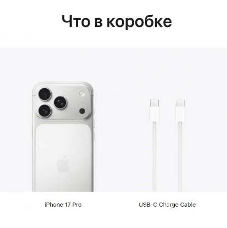 смартфон apple iphone 17 pro 1 тб, "cеребристый" | silver (nano-sim + esim)