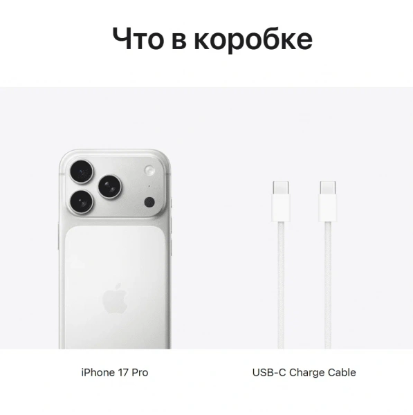 смартфон apple iphone 17 pro, 256 гб, "cеребристый" | silver (esim)