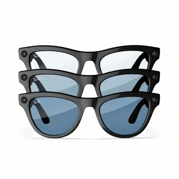 умные очки ray-ban meta skyler (m), rw4010 shiny black/transitions cerulean blue