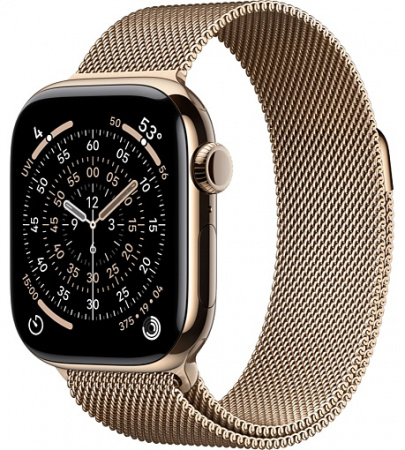 умные часы apple watch s11 46mm gold titanium case with milanese loop gold m/l