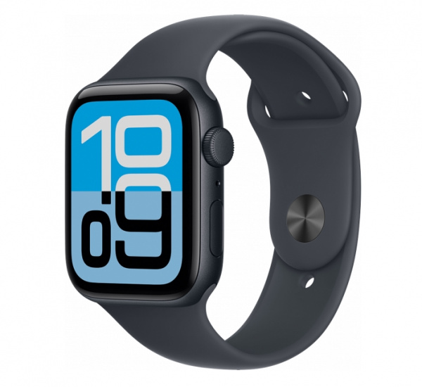 умные часы apple watch se 3 44mm (2025) midnight aluminum case with sport band midnight s/m