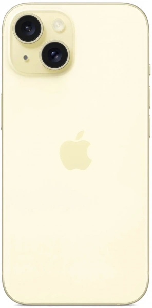 смартфон apple iphone 15 128 гб, yellow (nano-sim + esim)