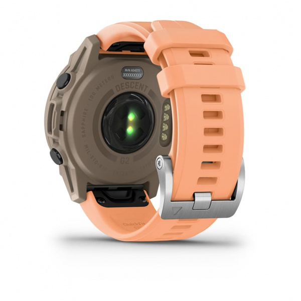 умные часы watch garmin descent g2, paloma with shell pink silicone 010-02986-01