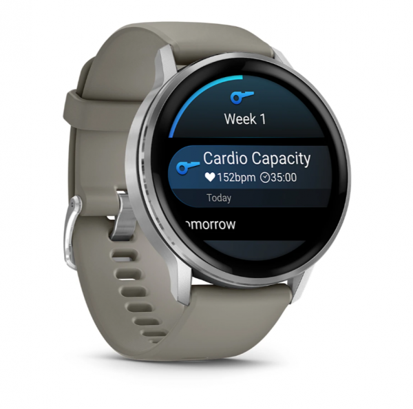 умные часы watch garmin venu 4 45 mm silver with silver gray silicone 010-03014-01