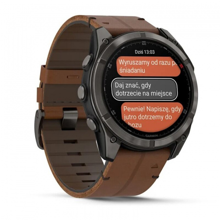 умные часы watch garmin fenix 8 pro 47mm amoled sapphire titanium carbon grey chestnut leather 010-03198-40