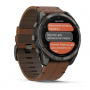 умные часы watch garmin fenix 8 pro 47mm amoled sapphire titanium carbon grey chestnut leather 010-03198-40