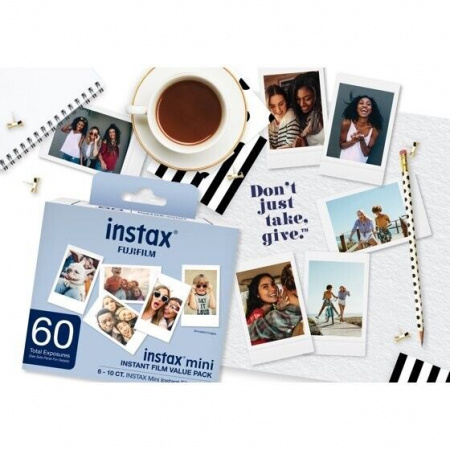 картридж для моментальной фотографии fujifilm instax mini twin pack (60 sheets)