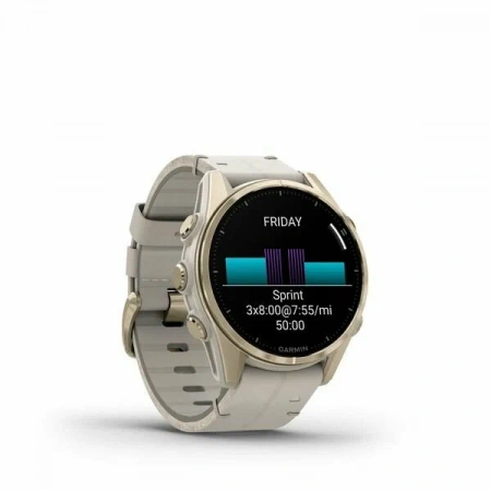 умные часы watch garmin fenix 8 43 amoled sapphire soft gold with fog gray silicone 010-02903-11